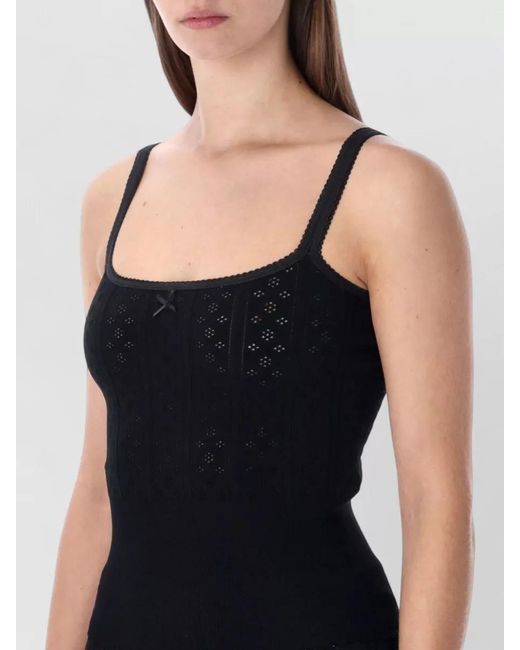 J.W. Anderson Black Pointelle Knit Bow Camisole Top