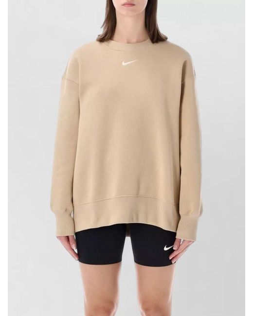 Nike Natural Oversized Crew Neck Fleece Long Sleeve Top