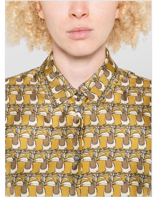 Max Mara Metallic Silk Reversible Printed Shirt