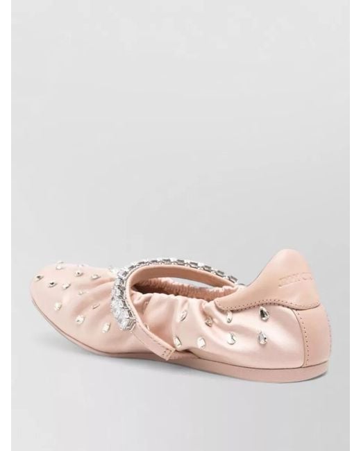 Jimmy Choo Pink Leather Ballerina Shoes