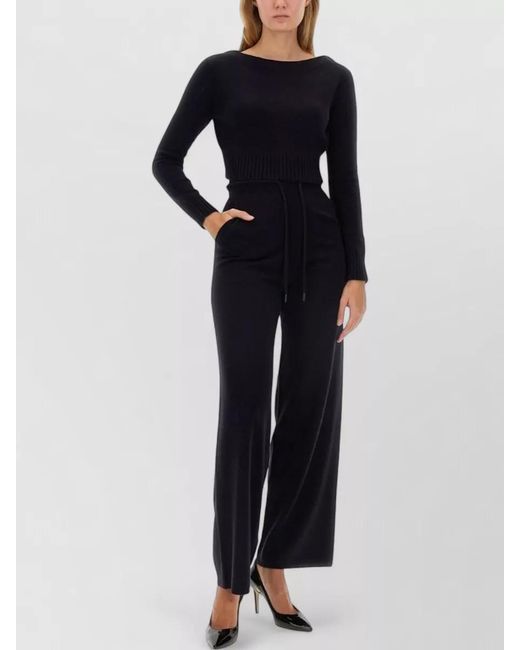 Max Mara Black Cashmere Wool Lounge Pants
