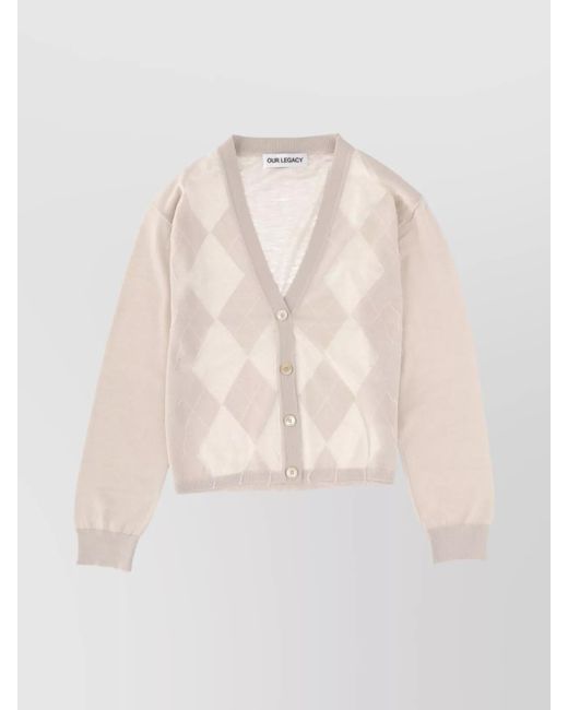 Our Legacy Natural Wool Cropped Cardigan