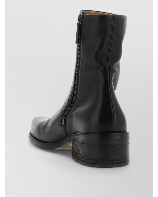Marsèll Black Cassello Ankle Boots Block Heel Square Toe for men