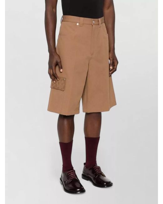 Gucci Brown Cotton Regular-Fit Cargo Shorts for men