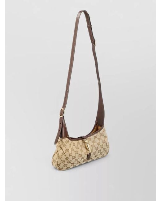 Gucci Natural Jackie 1961 Medium Fabric Clutch Bag