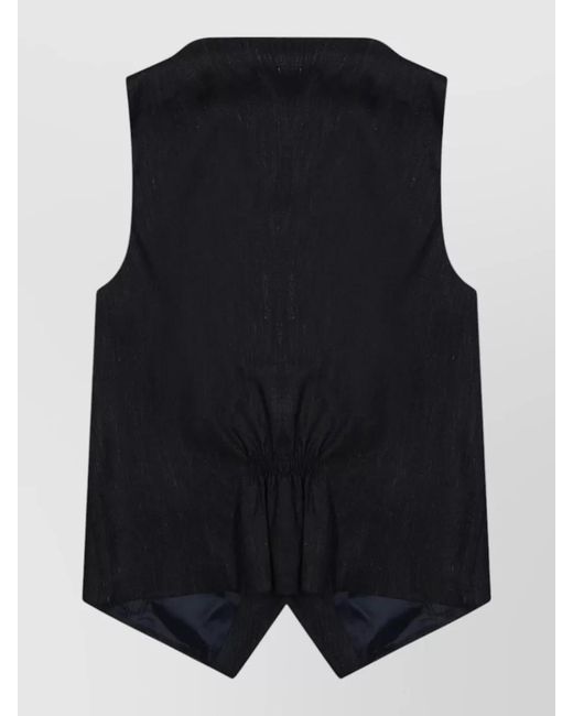 Tagliatore Blue V Neck Sleeveless Tailored Vest Back Detail