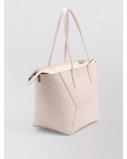 Brunello Cucinelli Natural Leather Tote Bag And Matching Pouch