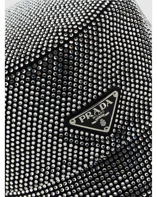 Prada Gray Embellished Bucket Hat