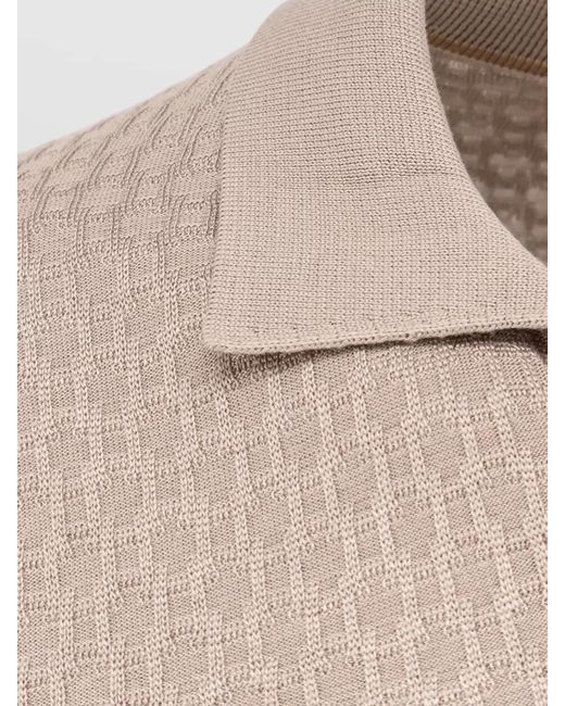 Boss Natural Silk Ribbed V-Neck Long-Sleeve Jumper for men