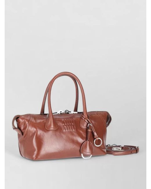 Miu Miu Pink Shine Mini Bag Detachable Strap Top Handles
