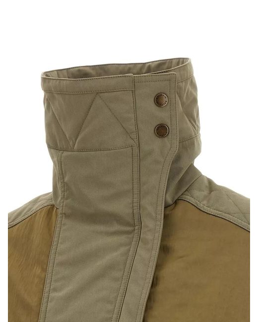 Balmain Green Quilted Utility Bomber Jacket