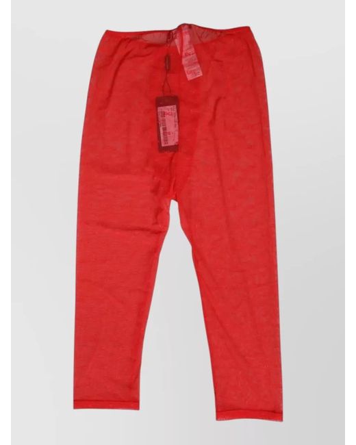 Dolce & Gabbana Red Logo Lace Leggings