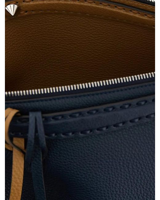 Fendi Blue Soft Selleria Reversible Shoulder Bag Top Handle