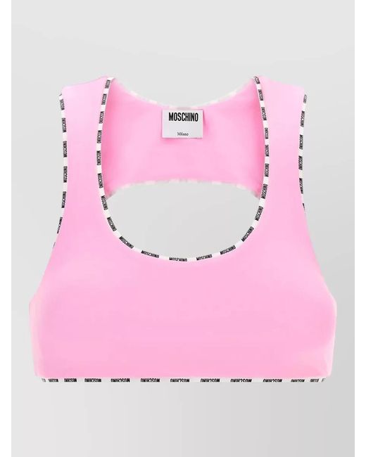 Moschino Pink Sporty Racerback Top Scoop Neckline Band