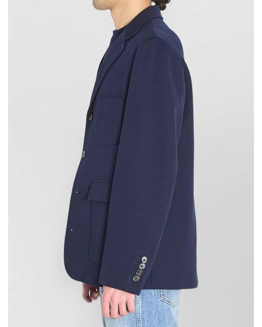 Gucci Blue Cotton Regular-Fit Blazer for men