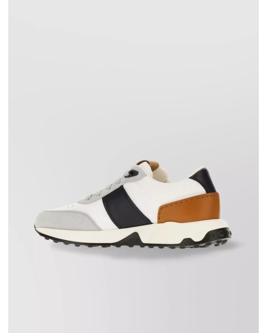 Tod's Metallic Leather And Mesh Low-Top Sneakers for men
