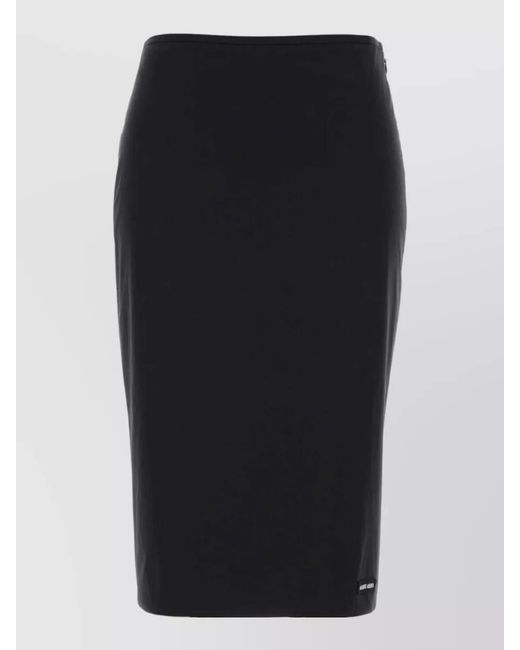 Miu Miu Black Stretch Poplin Pencil Skirt