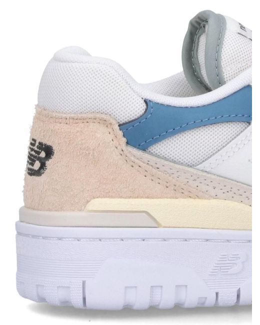 New Balance White Leather Low-Top Sneakers