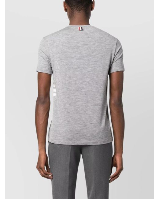 Thom Browne Gray Wool Short-Sleeve T-Shirt for men