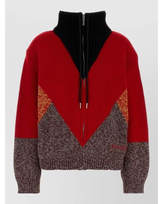 Marni Red Cashmere Wool Cardigan