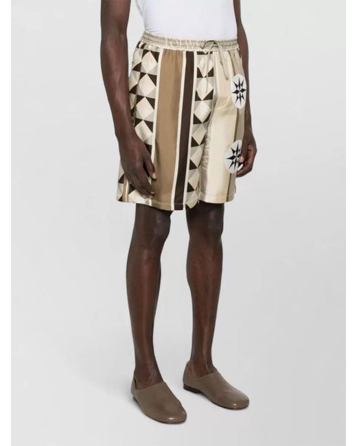 Loewe Natural Printed Silk Shorts for men