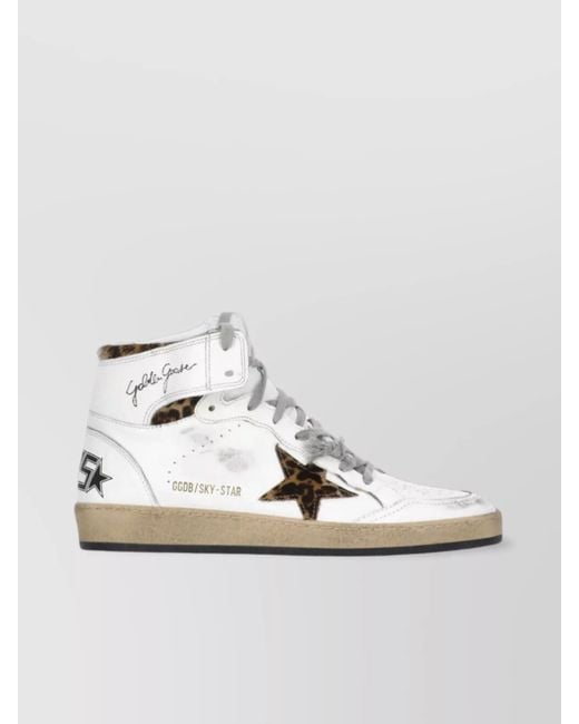 Golden Goose Deluxe Brand Metallic Low Top Leather Sneakers With Animalier Accents