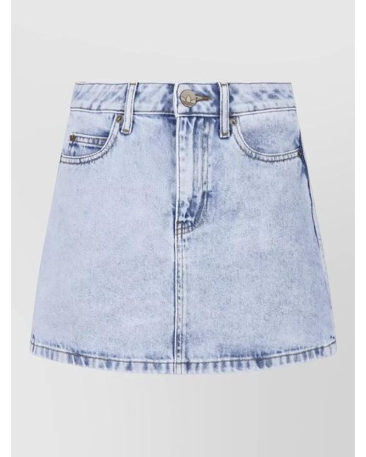 Adidas Blue High Waist Denim Skirt Knee Midi