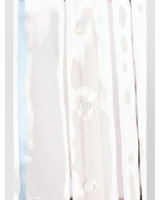 Paul Smith Natural Striped Shirt Collared Neck Long Sleeves