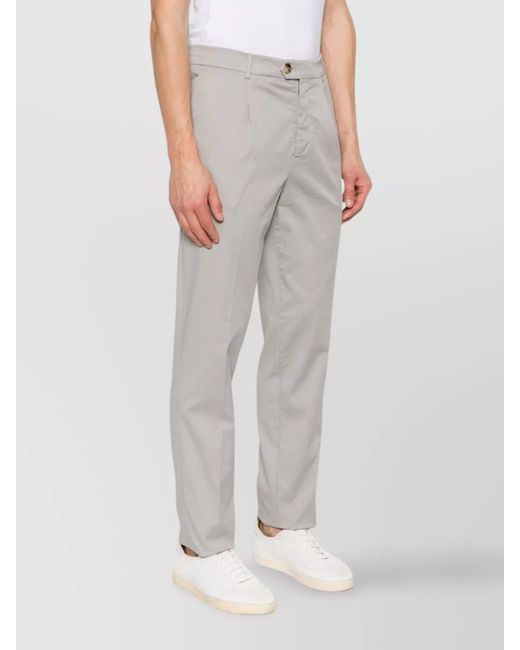 Brunello Cucinelli White Straight Trousers Back Pockets for men