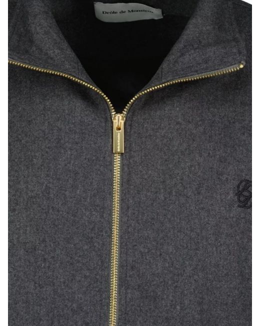 Drole de Monsieur Blue Wool Flannel Track Jacket for men