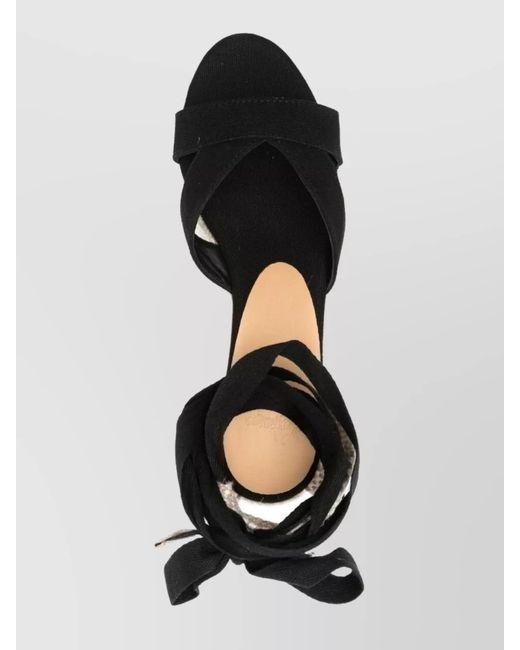 Castaner Black Canvas Espadrille Wedge Sandals