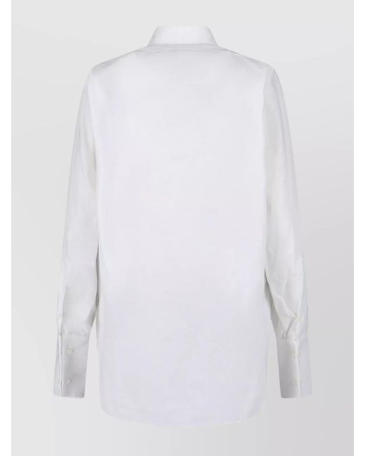 Maison Margiela White Cotton Long-Sleeve Shirt