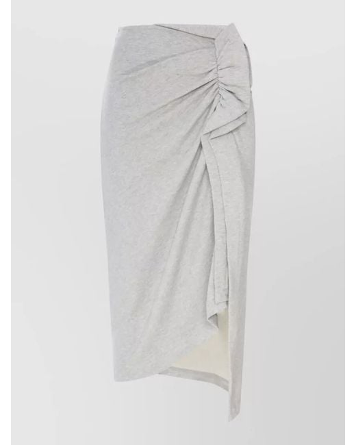 Dries Van Noten White High-Rise Midi Skirt