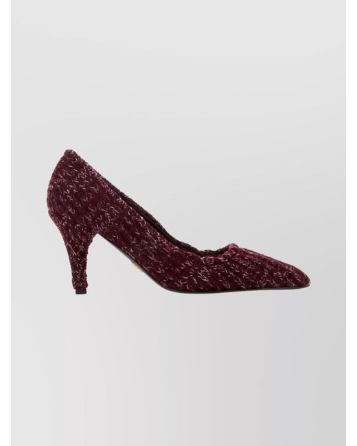 Prada Purple Cashmere Virgin Wool Pumps