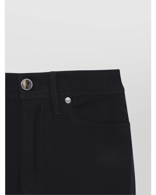 Brioni Blue Cotton Mid-Rise Straight-Leg Trousers for men