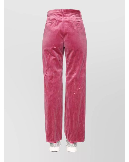 DSquared² Pink Cotton Straight-Leg Trousers