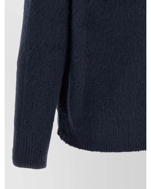 Roberto Collina Blue Cotton Gauze Crew Neck Jumper for men