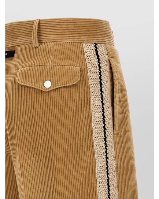 Palm Angels Natural Corduroy Straight-Leg Trousers for men