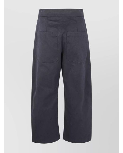 Studio Nicholson Blue Cotton Wide-Leg Trousers