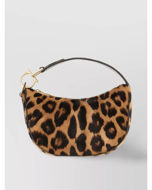 Ferragamo Multicolor Handbags With Animal Print And-Tone Hardware