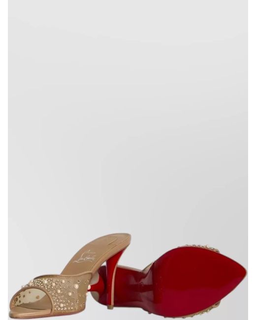 Christian Louboutin Natural Miss Z Mesh Pearl Stiletto Mules