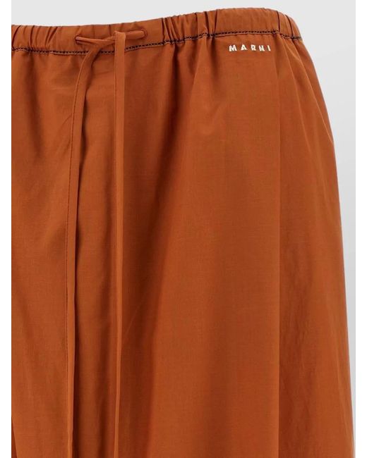 Marni Orange Tailored Pants Featuring Diagonal Draped Design