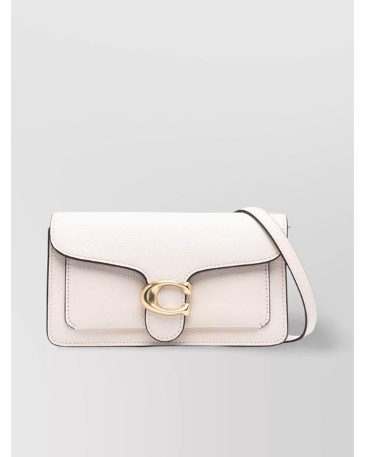 COACH Natural Chain Leather Clutch With Adjustable Strap
