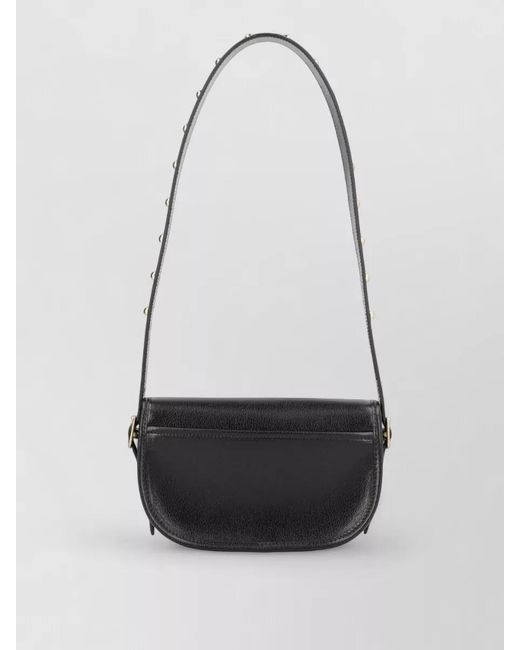 Bally White Shoulder Bag Studded Strap Padlock Detail