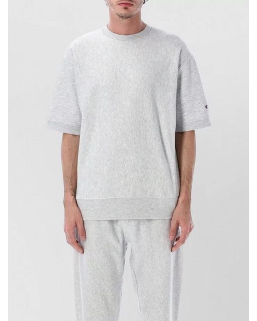 Champion Gray Short Sleeve Crew Neck Ribbed Hem Top for men