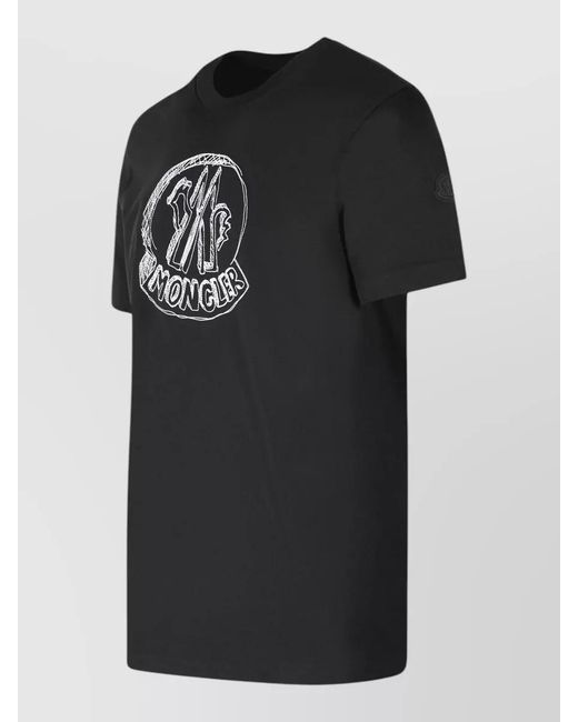 Moncler Black Cotton T-Shirt for men