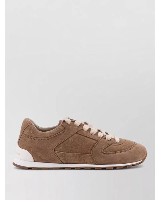 Brunello Cucinelli Brown Suede Low-Top Sneakers