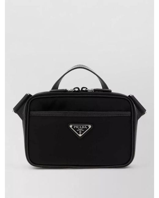 Prada Black Recycled Nylon Belt Bag for men
