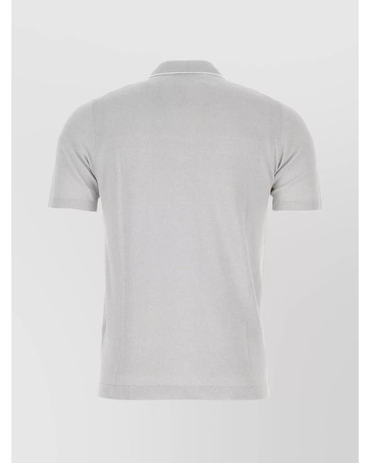 Fedeli Gray Linen Blend Short Sleeve Cardigan for men