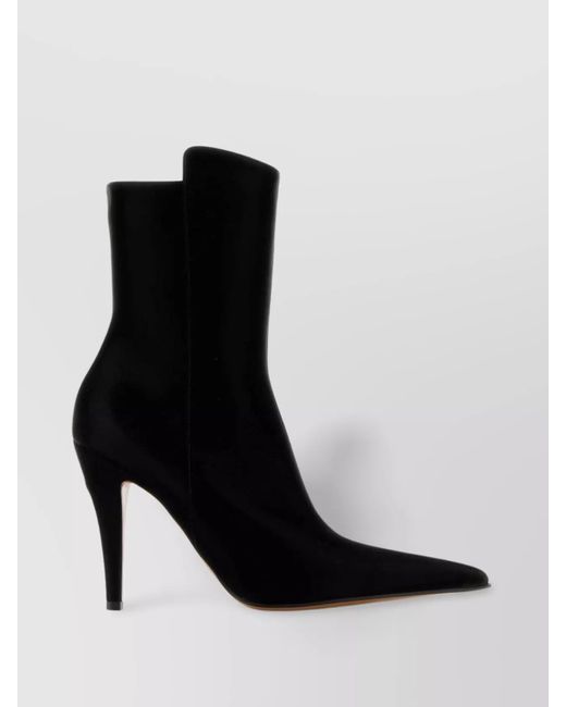 McQueen Black Fabric Ankle Boots